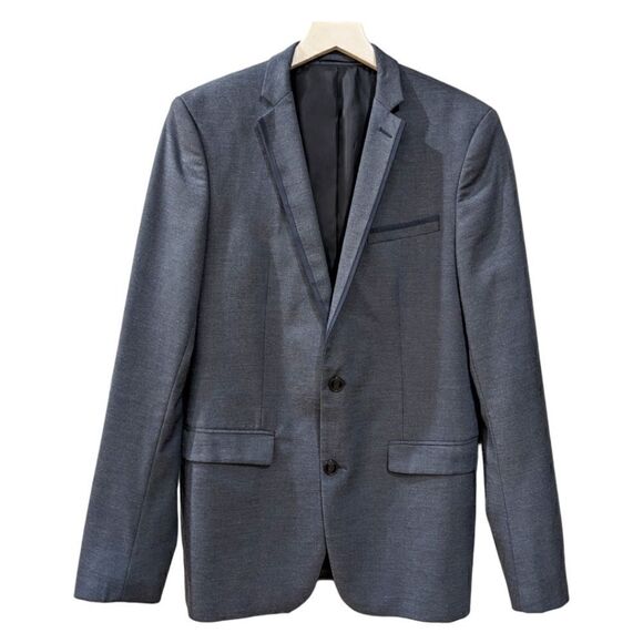 Zara Men's Tuxedo Slim Fit Blue Two Button Blazer Size US 38 - Picture 1 of 9
